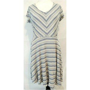 Dress Junior Plus 2X Chambray Blue Striped Stretch